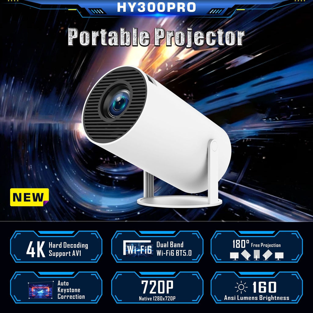 HY300 Pro Smart Projector – Compact, Powerful, and Perfect for Movie Nights